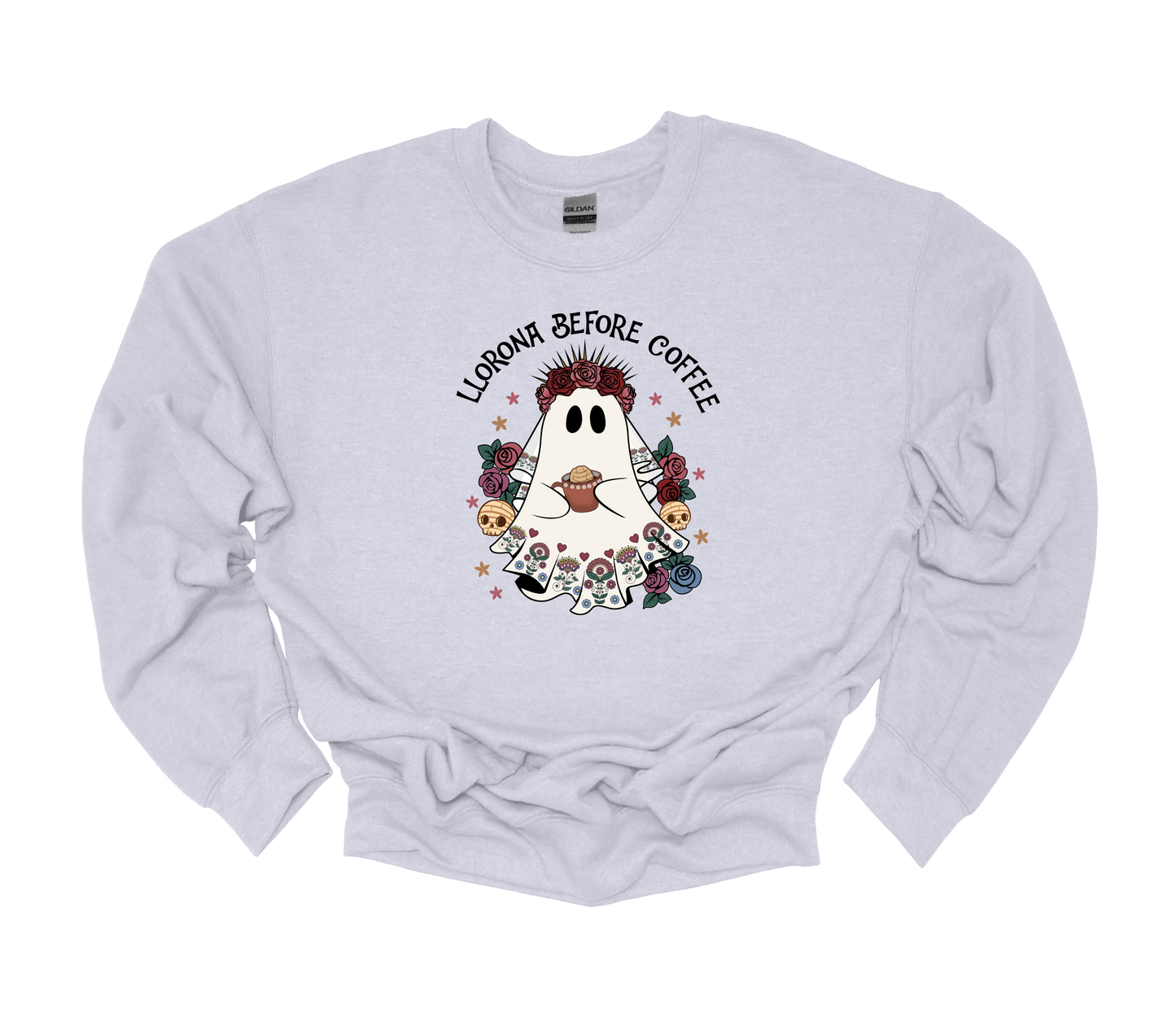 (LLORONA BEFORE COFFEE) crew neck sweater