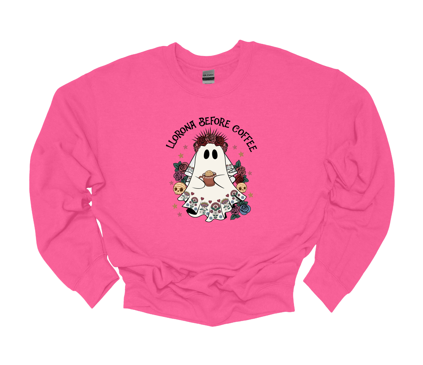 (LLORONA BEFORE COFFEE) crew neck sweater