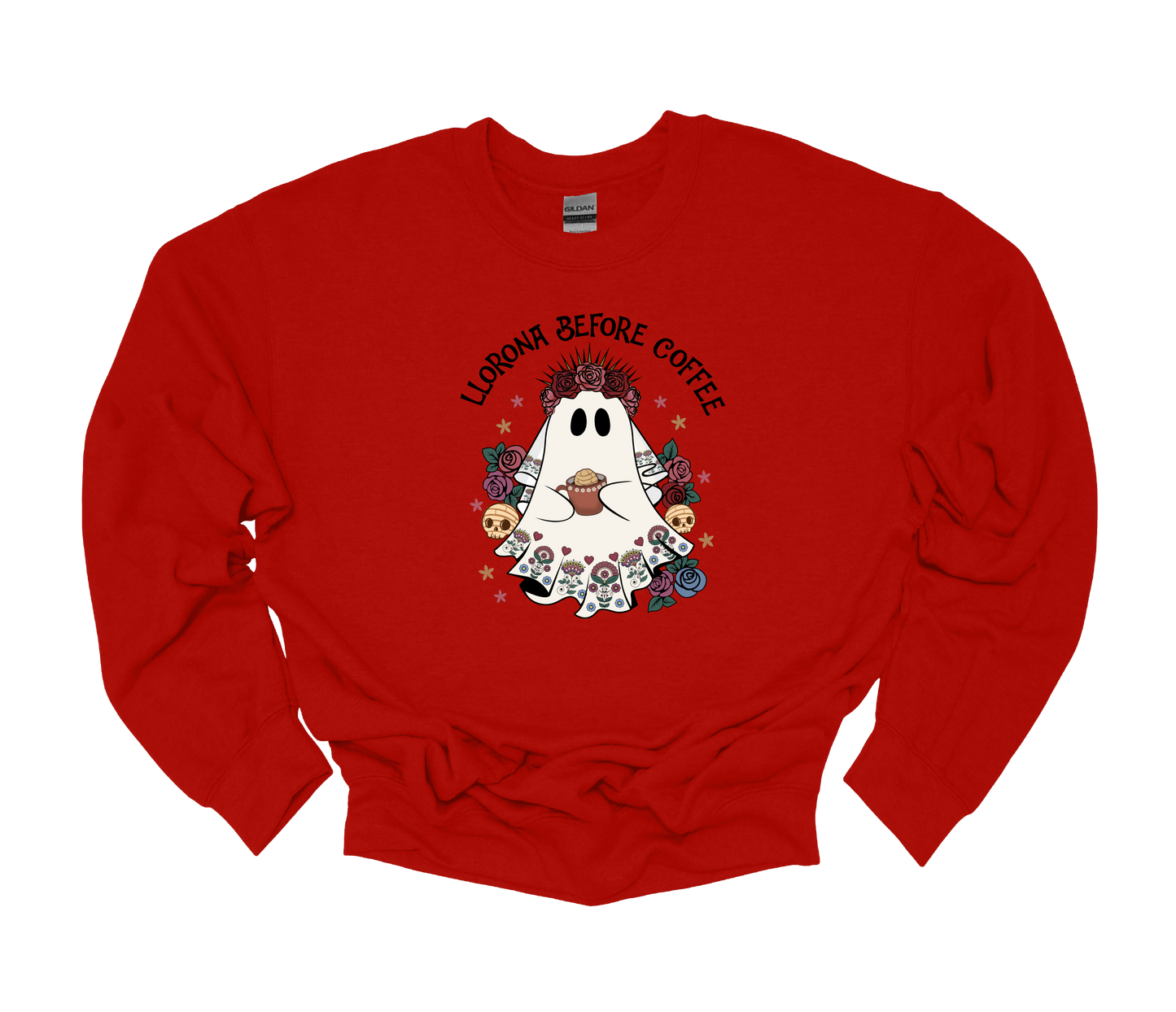 (LLORONA BEFORE COFFEE) crew neck sweater