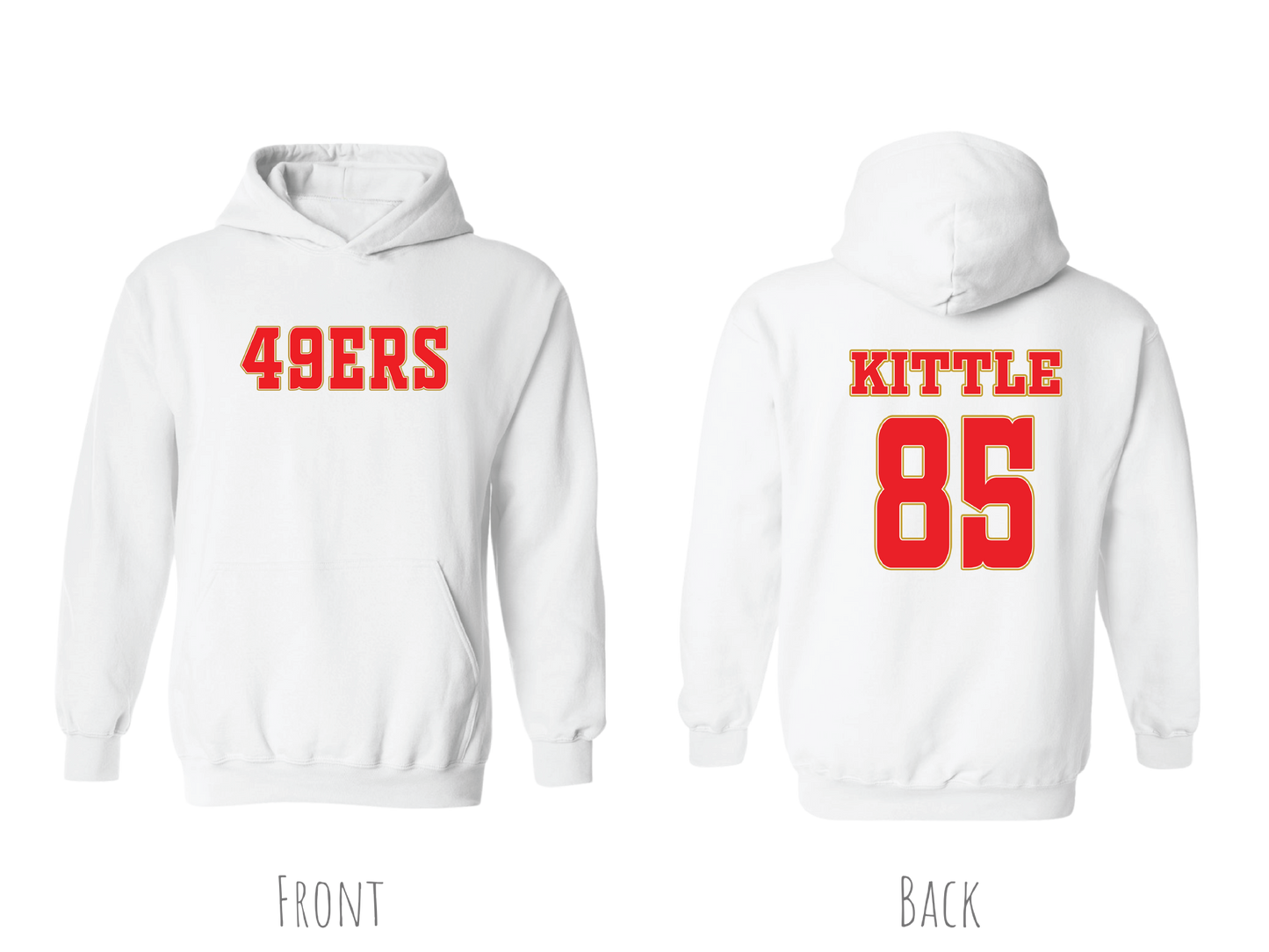 (49ERS)SAMUEL,KITTLE,BOSA AND McCAFFREY CUSTOM HOODIES